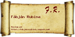 Fábján Rubina névjegykártya