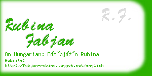 rubina fabjan business card